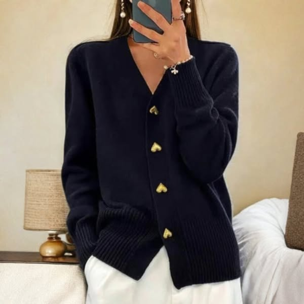 Bella™ | Elegante cardigan met hartvormige knoopjes