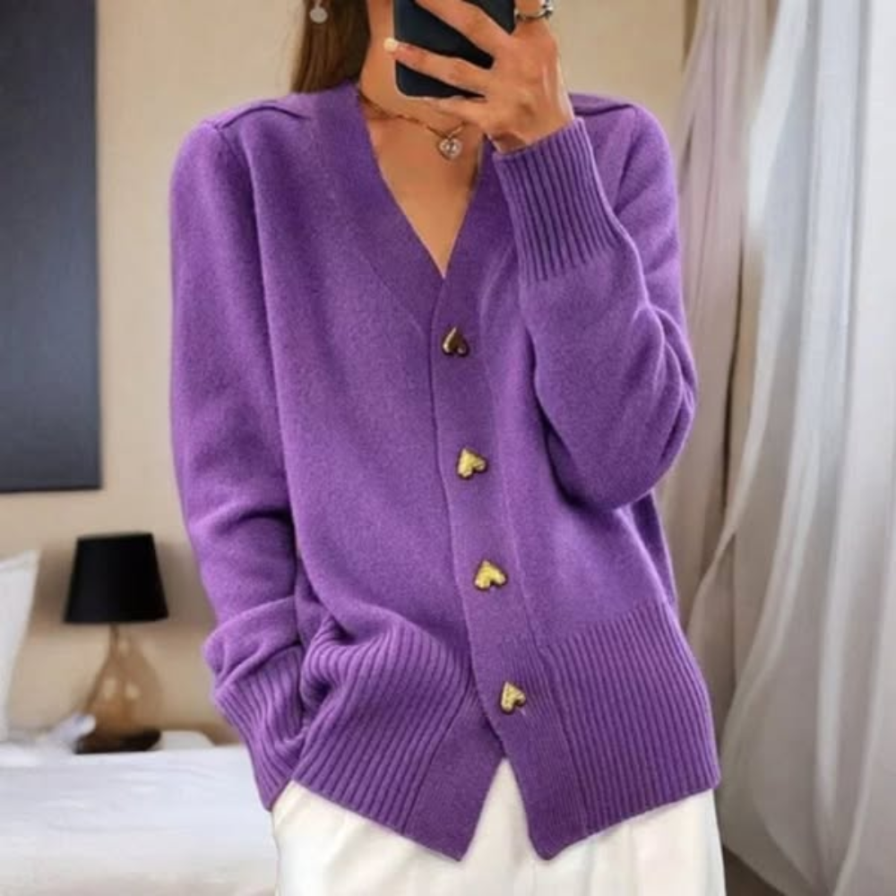 Bella™ | Elegante cardigan met hartvormige knoopjes