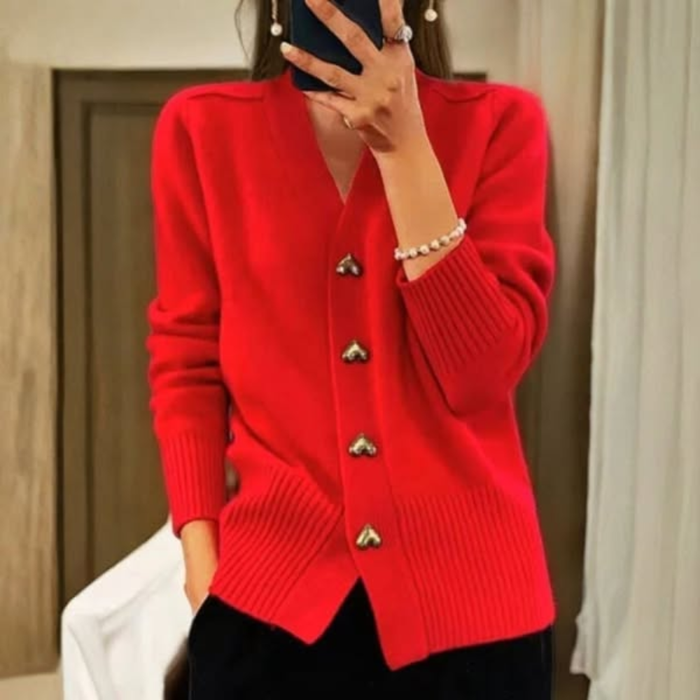 Bella™ | Elegante cardigan met hartvormige knoopjes