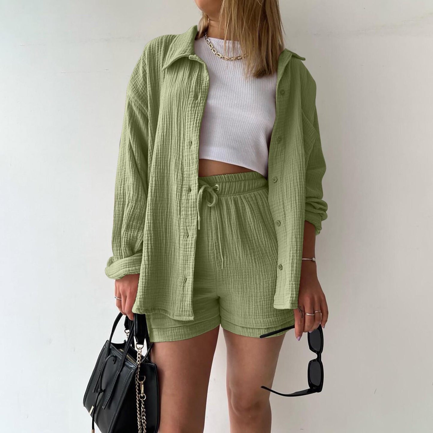 Fiene™ | Tweedelig Katoenen Setje met Blouse en Sh