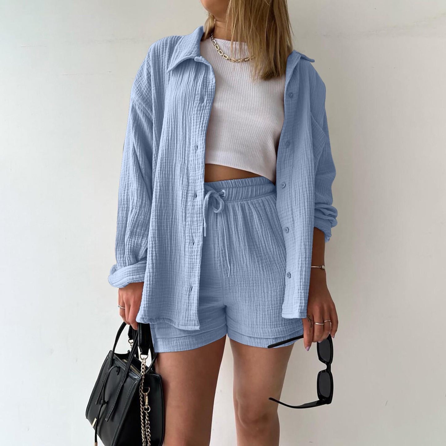 Fiene™ | Tweedelig Katoenen Setje met Blouse en Sh