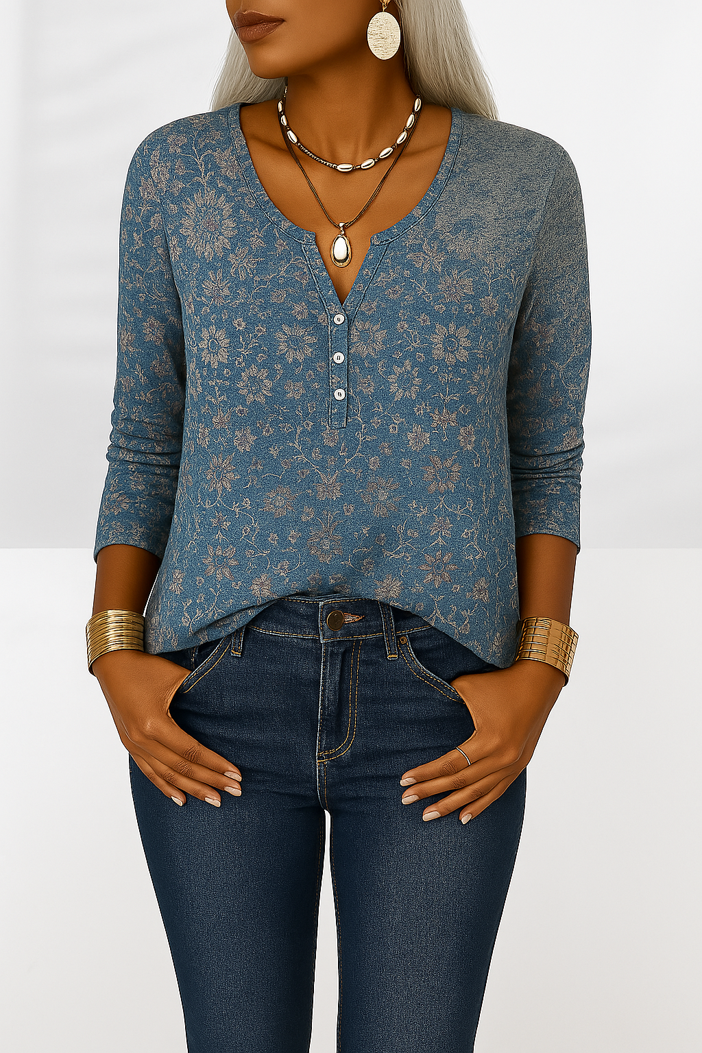 Daniek™ | Blouse met Bloemenprint en Lange Mouwen