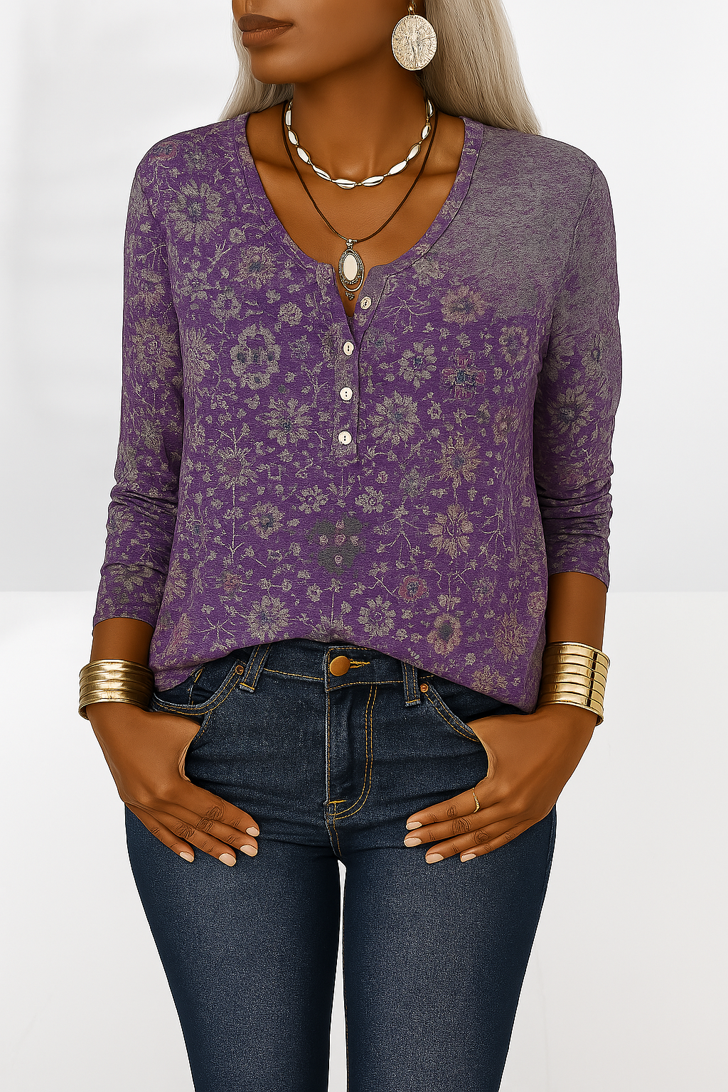 Daniek™ | Blouse met Bloemenprint en Lange Mouwen