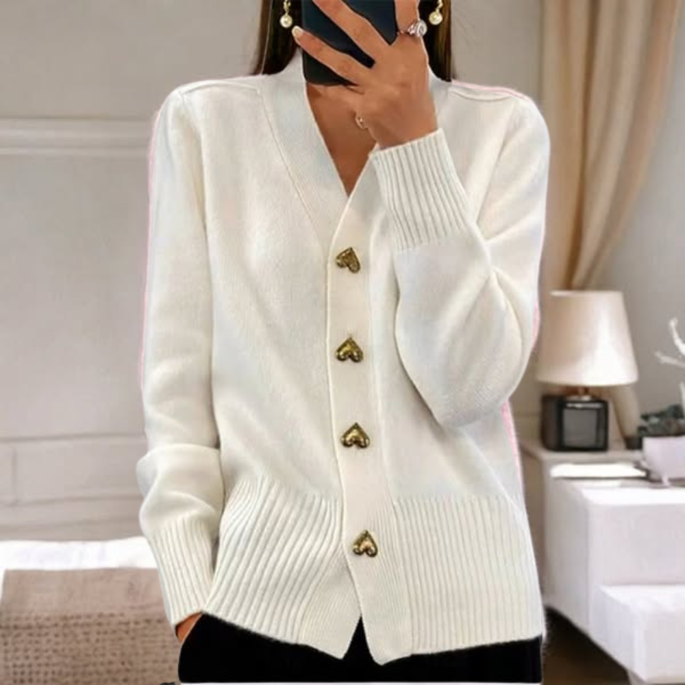 Bella™ | Elegante cardigan met hartvormige knoopjes