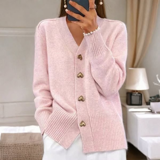 Bella™ | Elegante cardigan met hartvormige knoopjes