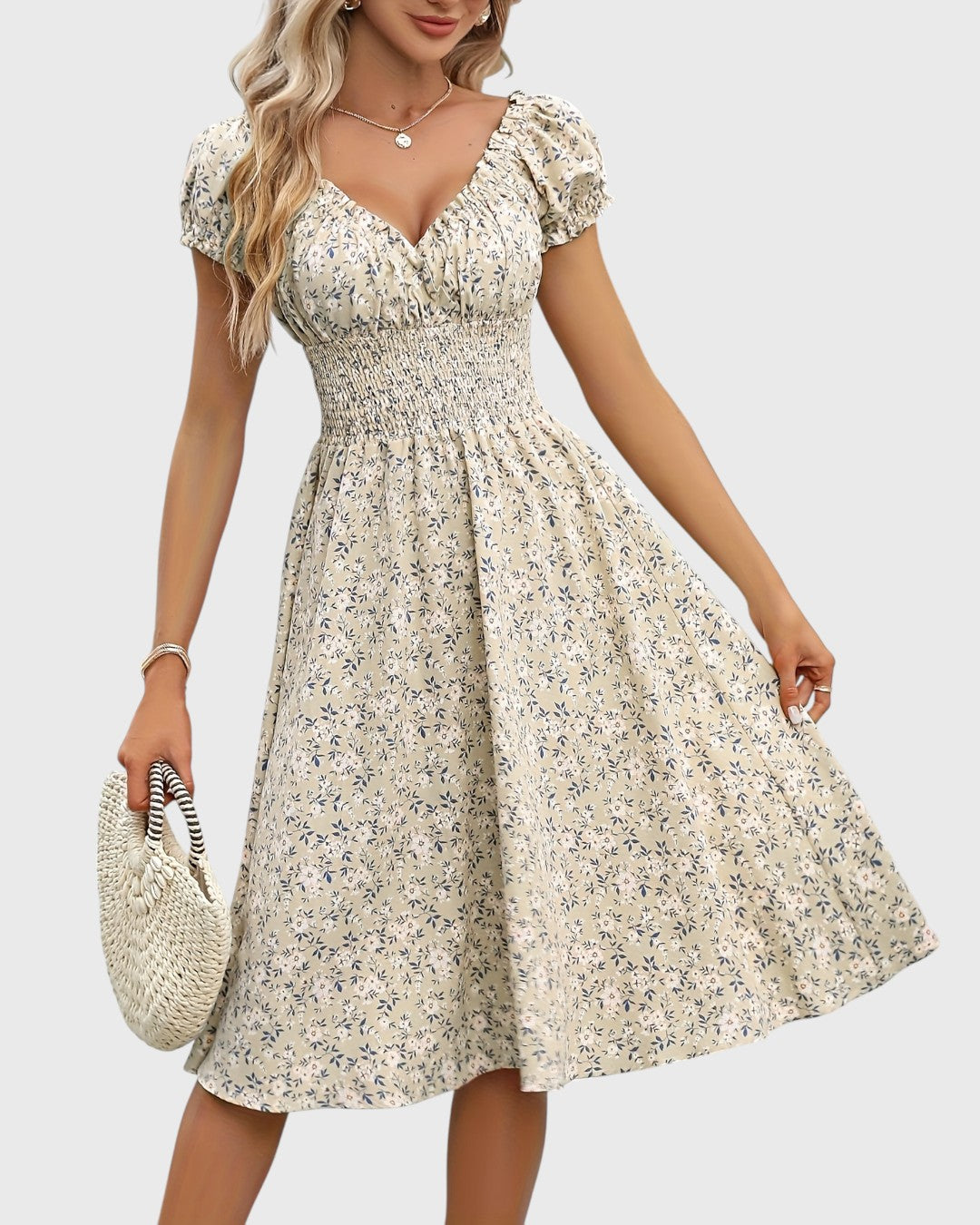 Elsa™ | Midi-jurk met Bloemenprint