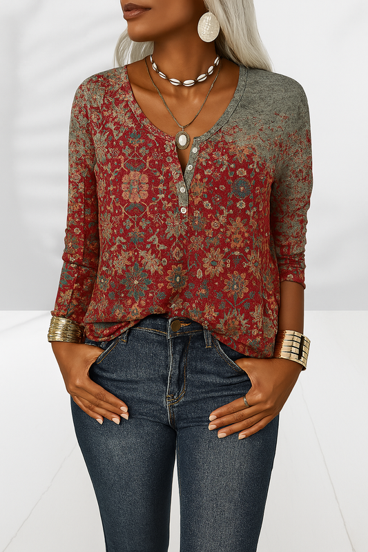Daniek™ | Blouse met Bloemenprint en Lange Mouwen