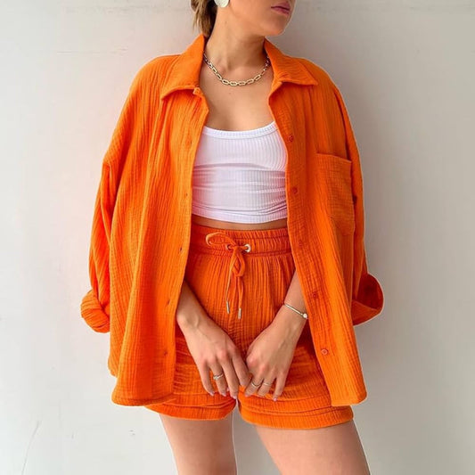 Fiene™ | Tweedelig Katoenen Setje met Blouse en Sh
