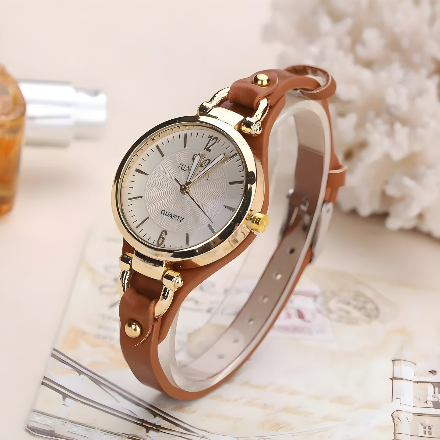 Nina | Horloge Met Leren band