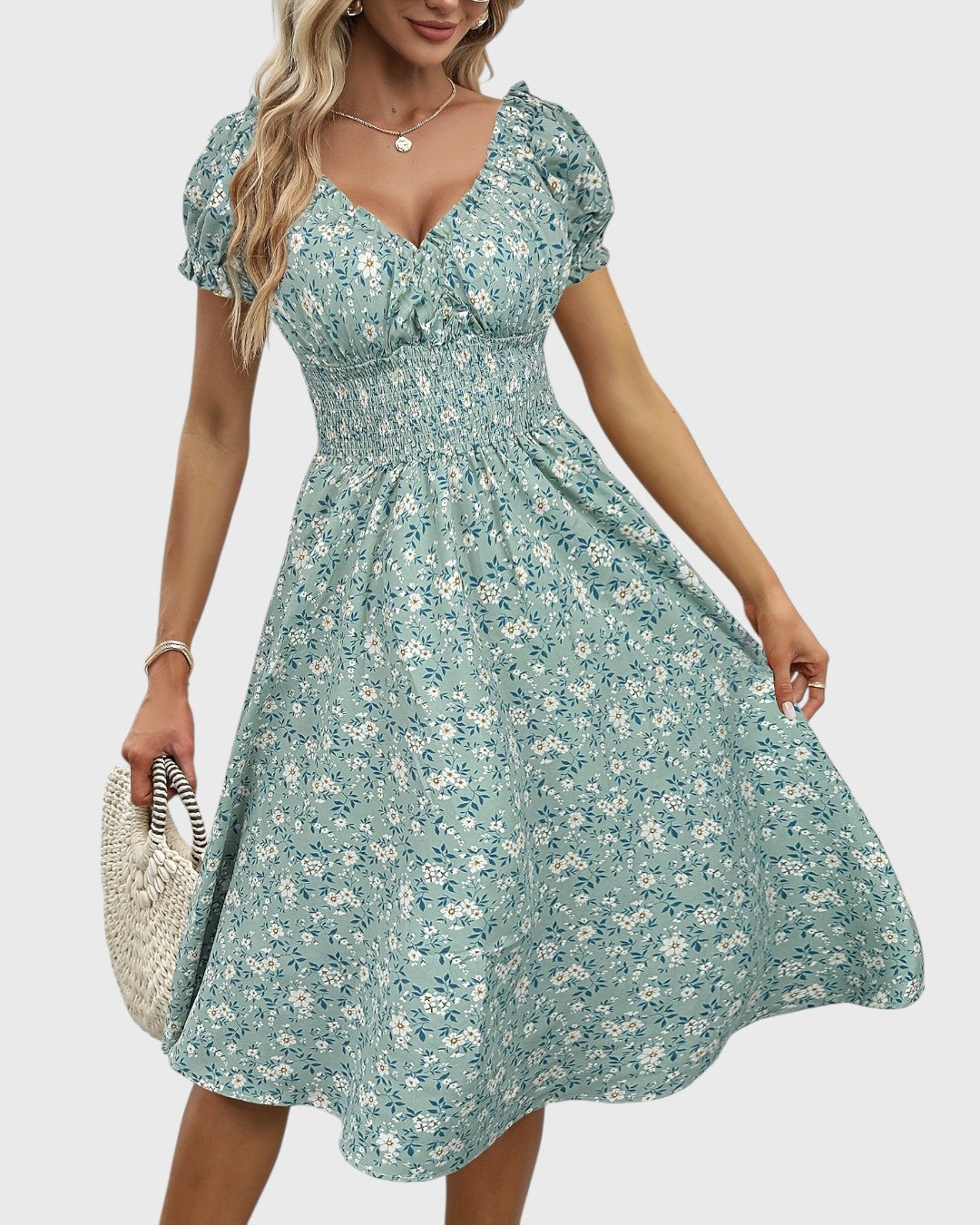 Elsa™ | Midi-jurk met Bloemenprint