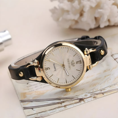 Nina | Horloge Met Leren band