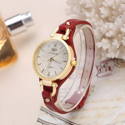 Nina | Horloge Met Leren band