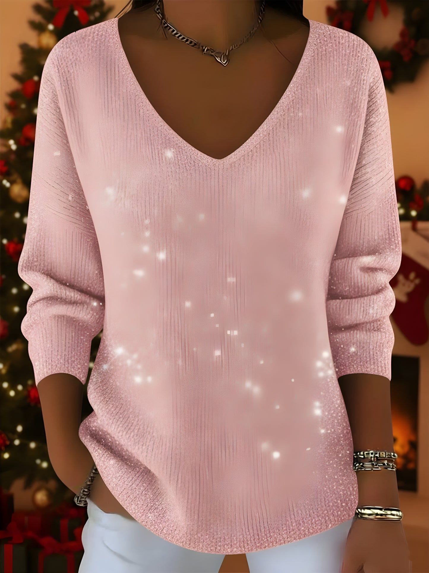 Laurens™ | Sprankelende V-hals Trui