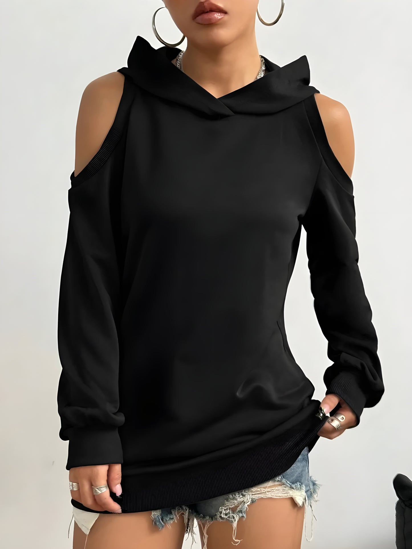 Mona™| Hoodie met Open Schouders